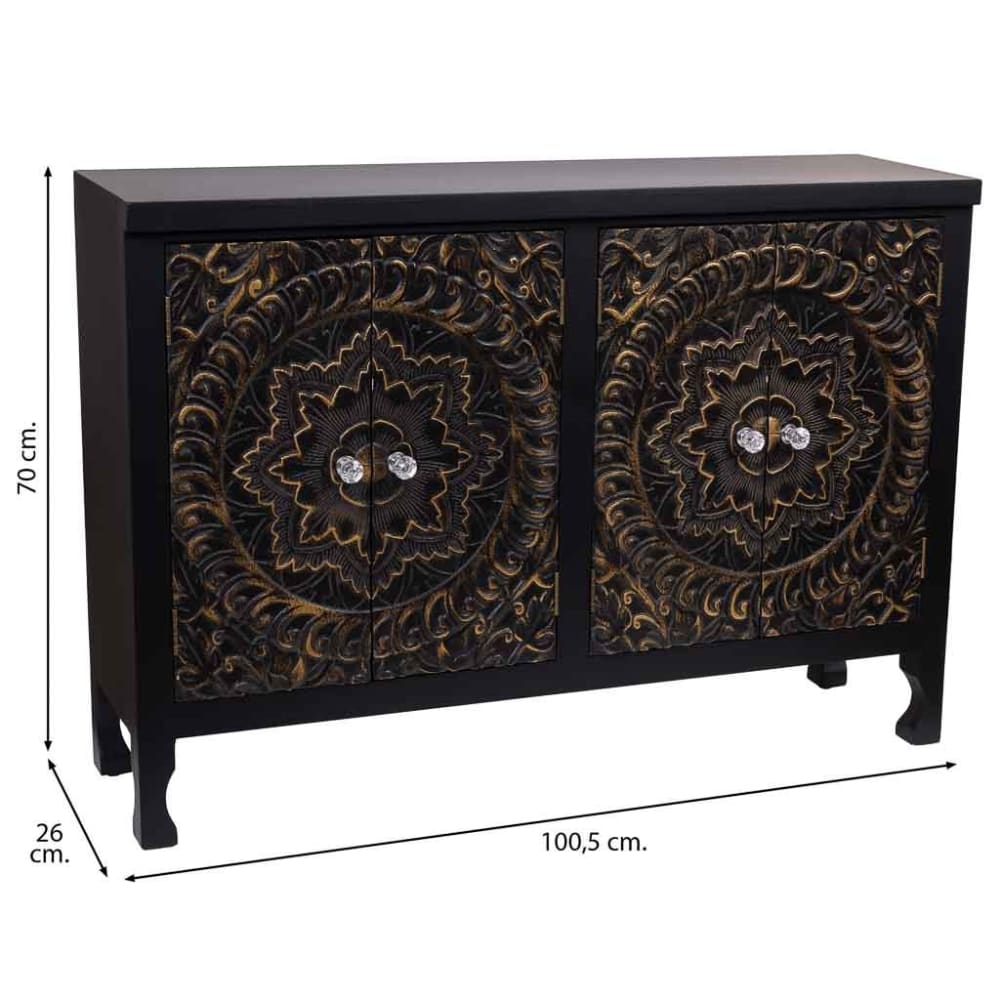 Vue latérale du buffet WANDERLUST DECO peu profond