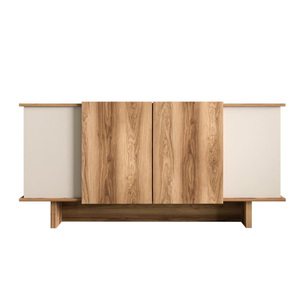 Buffet enfilade DIANA effet bois beige 180 cm aux lignes épurées