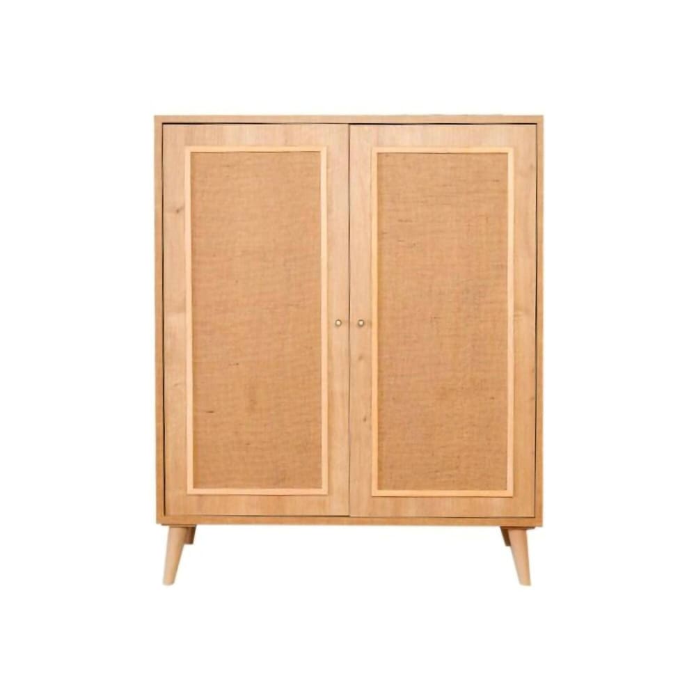 Petit buffet haut ALBIANO en bois massif finition chêne