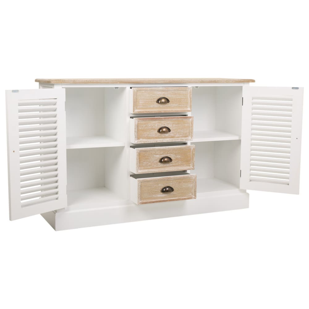 Détail du plateau bois clair du buffet GLOMMA