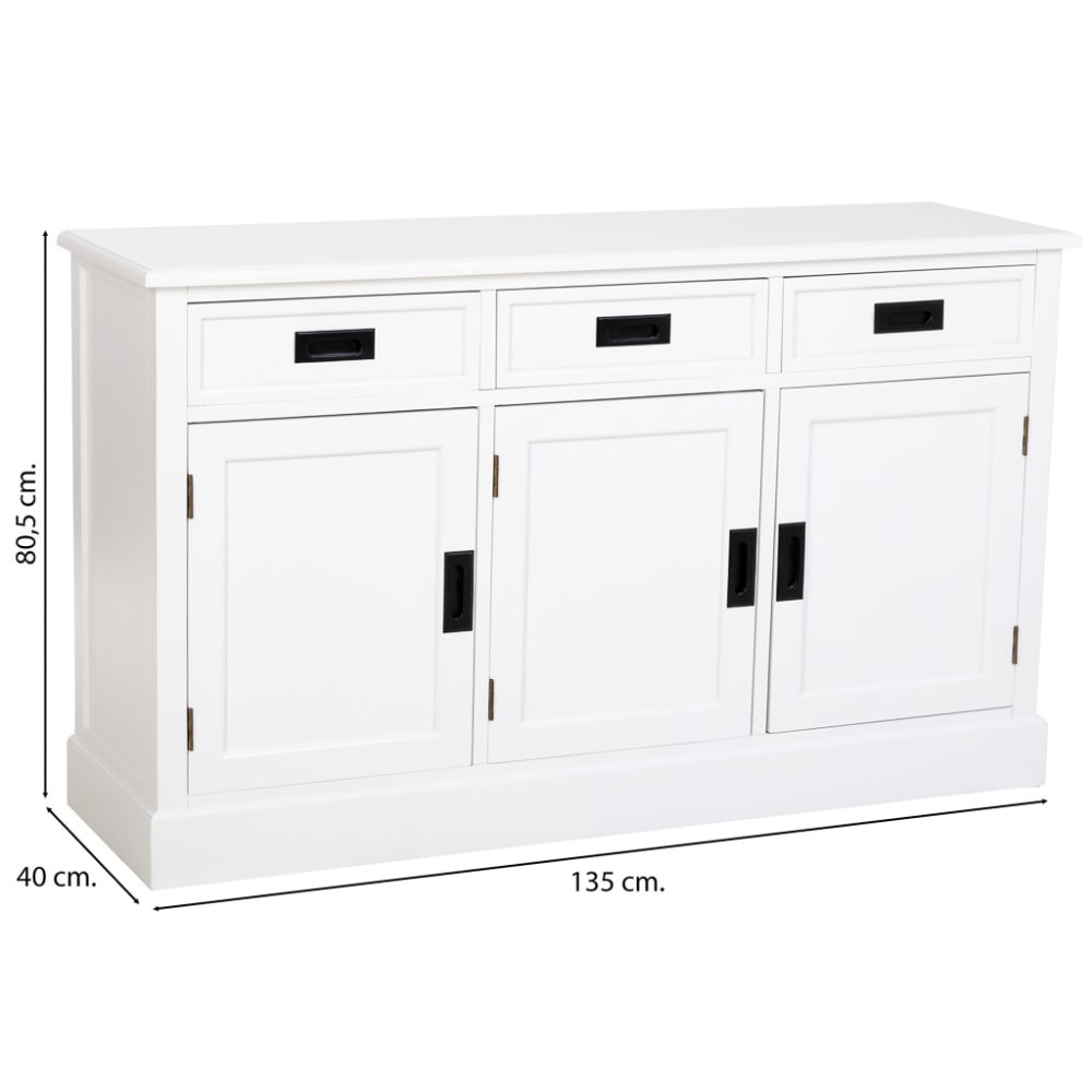 Buffet KLARA tiroirs et portes ouverts