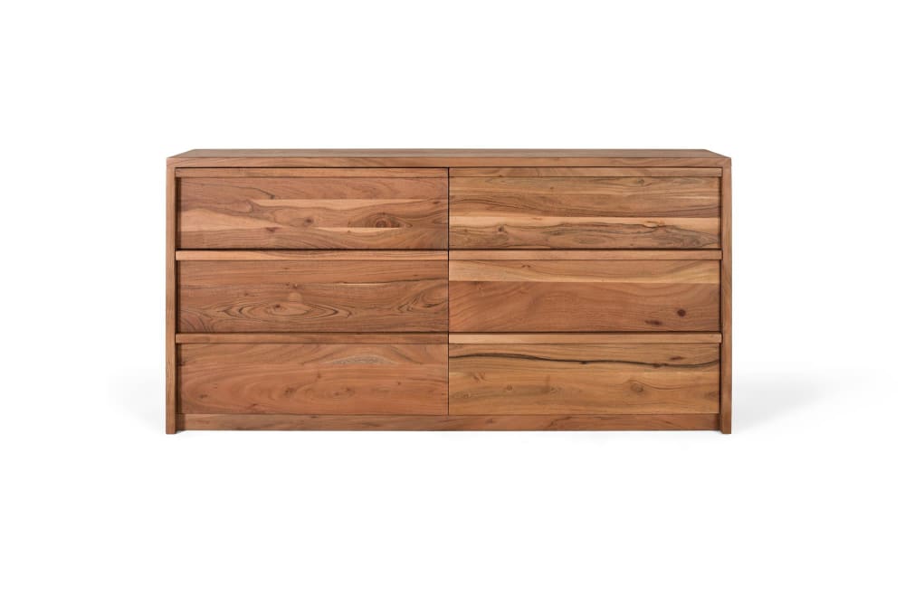 Buffet enfilade OMERISE en acacia massif naturel 6 tiroirs 150 cm