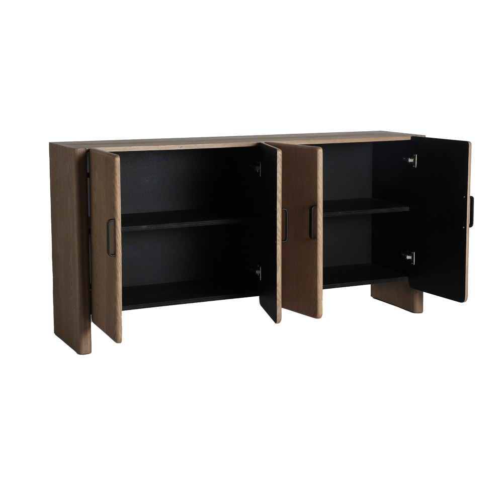 Détail du veinage de frêne du buffet KODU