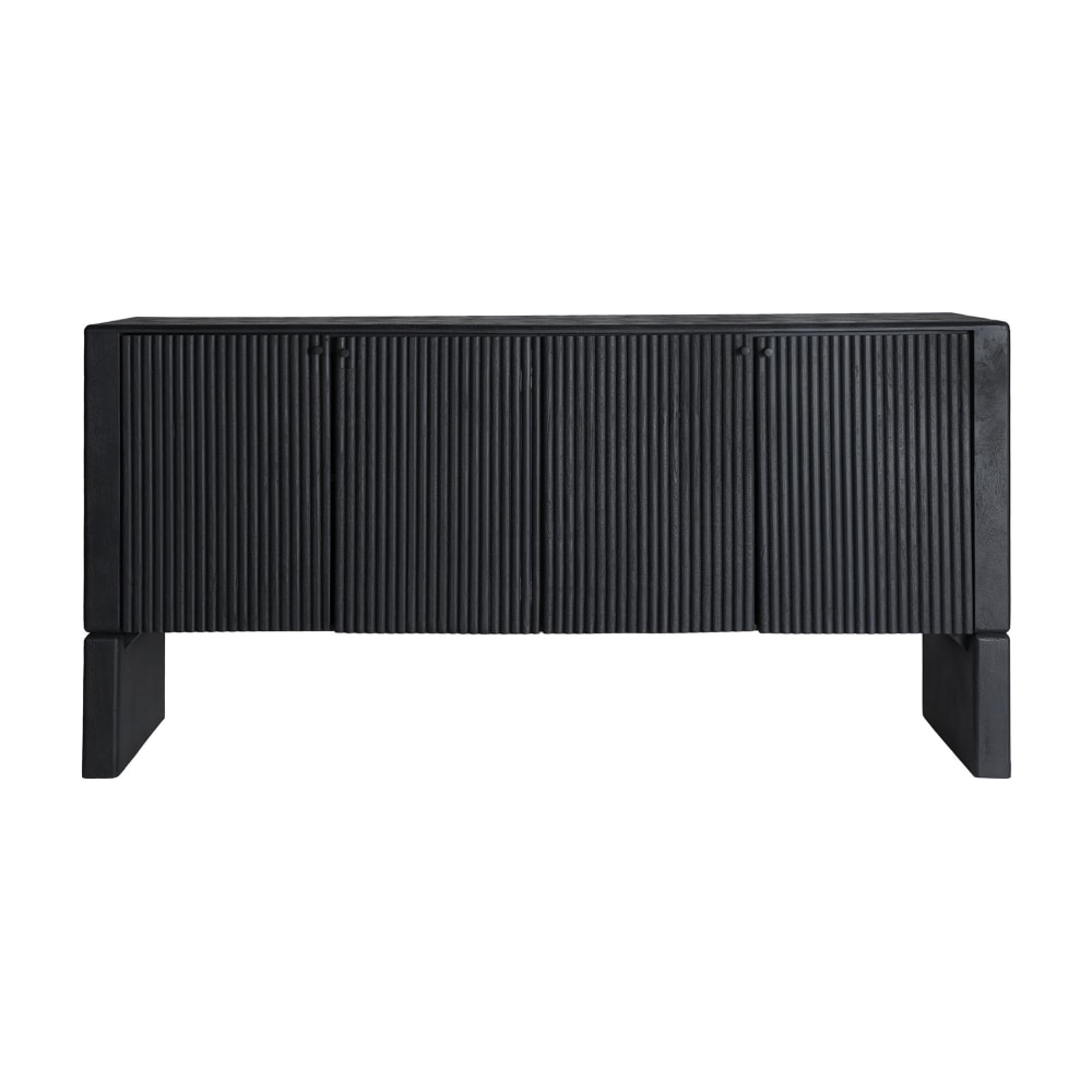 Grand buffet KODU en manguier massif noir mat 175 cm