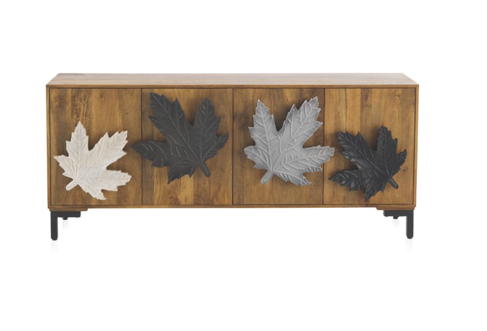 Grand buffet GEESE HOME en manguier massif marron 4 portes 177 cm