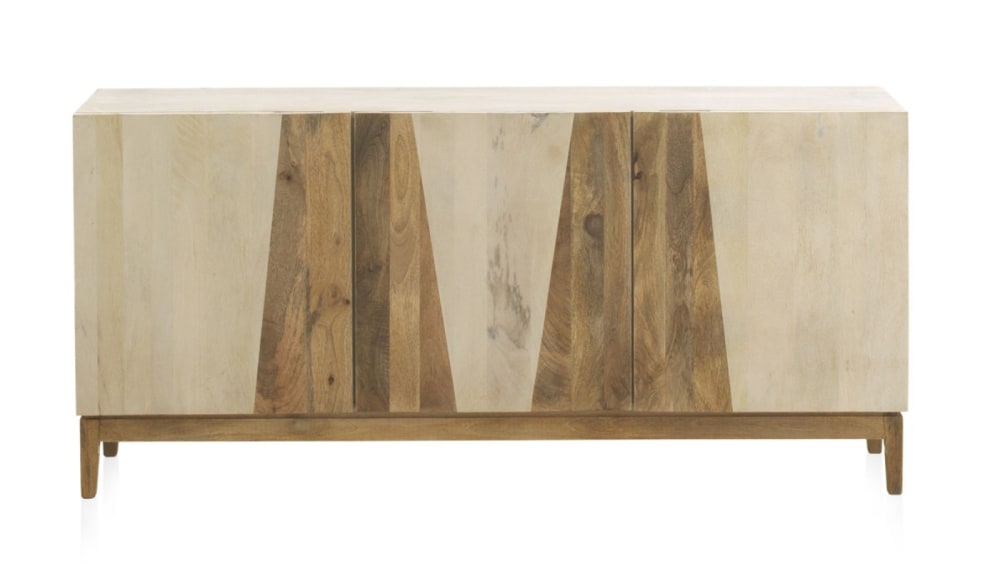 Détail de la patine blanche du buffet GEESE HOME