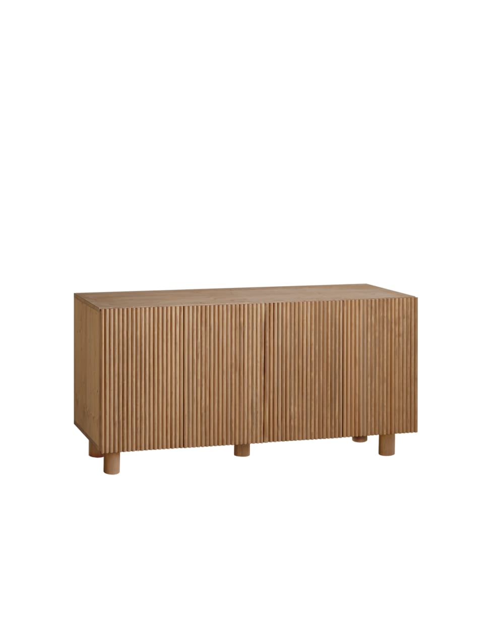 Buffet BALI en pin et sapin massifs marron clair 152 cm 4 portes
