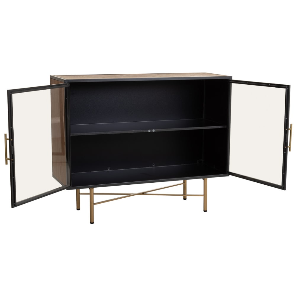 Détail des poignées dorées du buffet WANDERLUST DECO