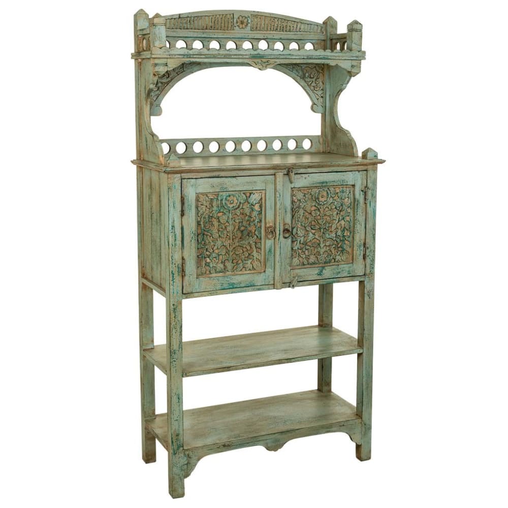 Buffet haut WANDERLUST DECO en bois bleu artisanal 75 cm de large