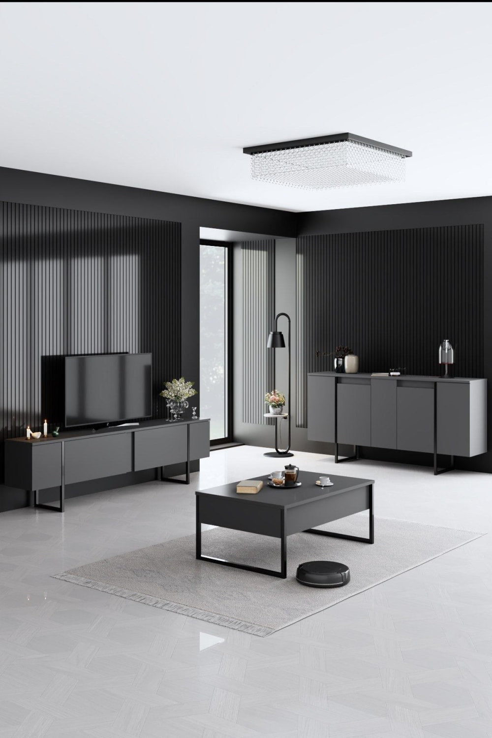 Buffet HABITAT & JARDIN portes ouvertes sur ses compartiments