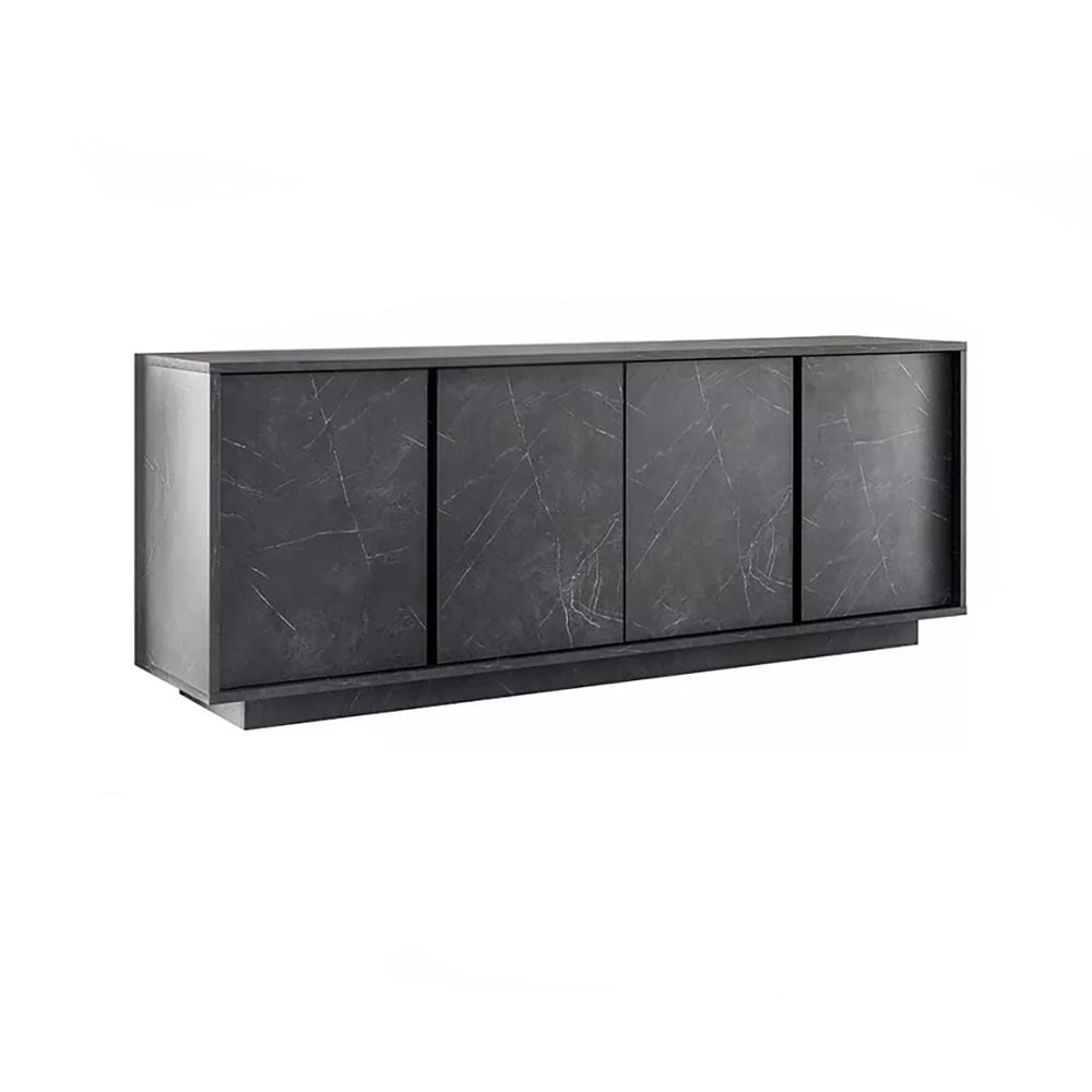 Grand buffet NIKA gris ardoise 180 cm à 4 portes