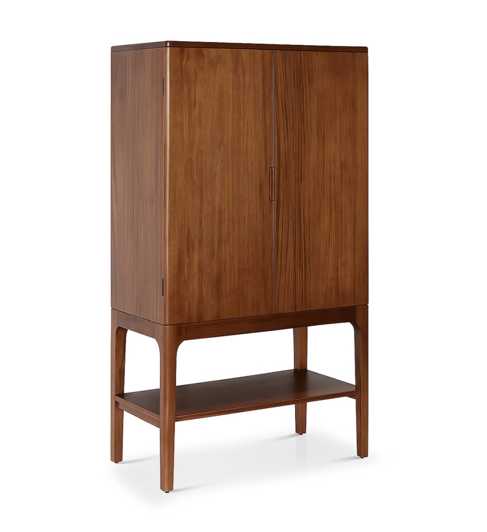 Buffet vaisselier OPORTO en bois marron 160 cm de haut