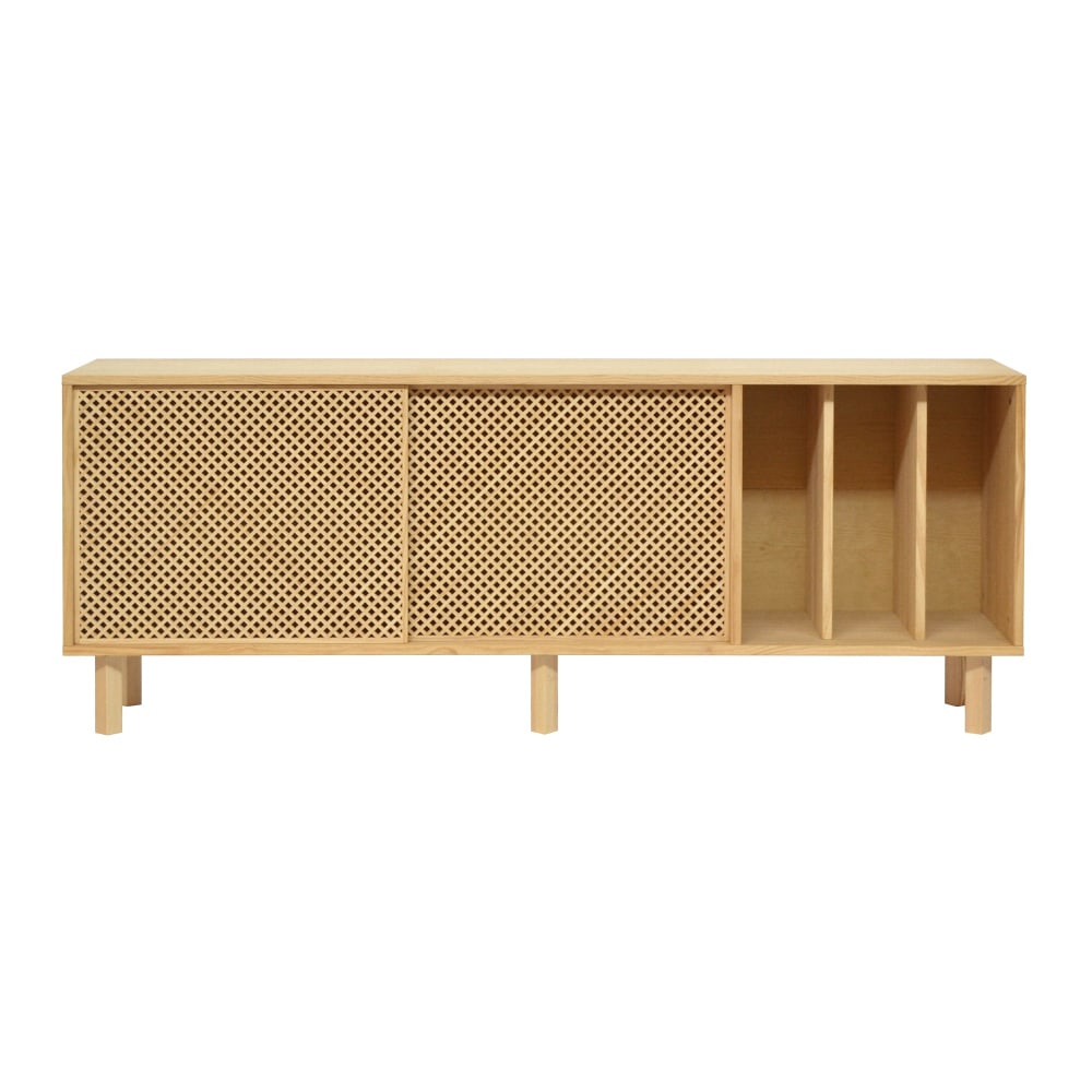 Buffet enfilade 2 portes coulissantes en pin massif 170 cm - AMBOLO