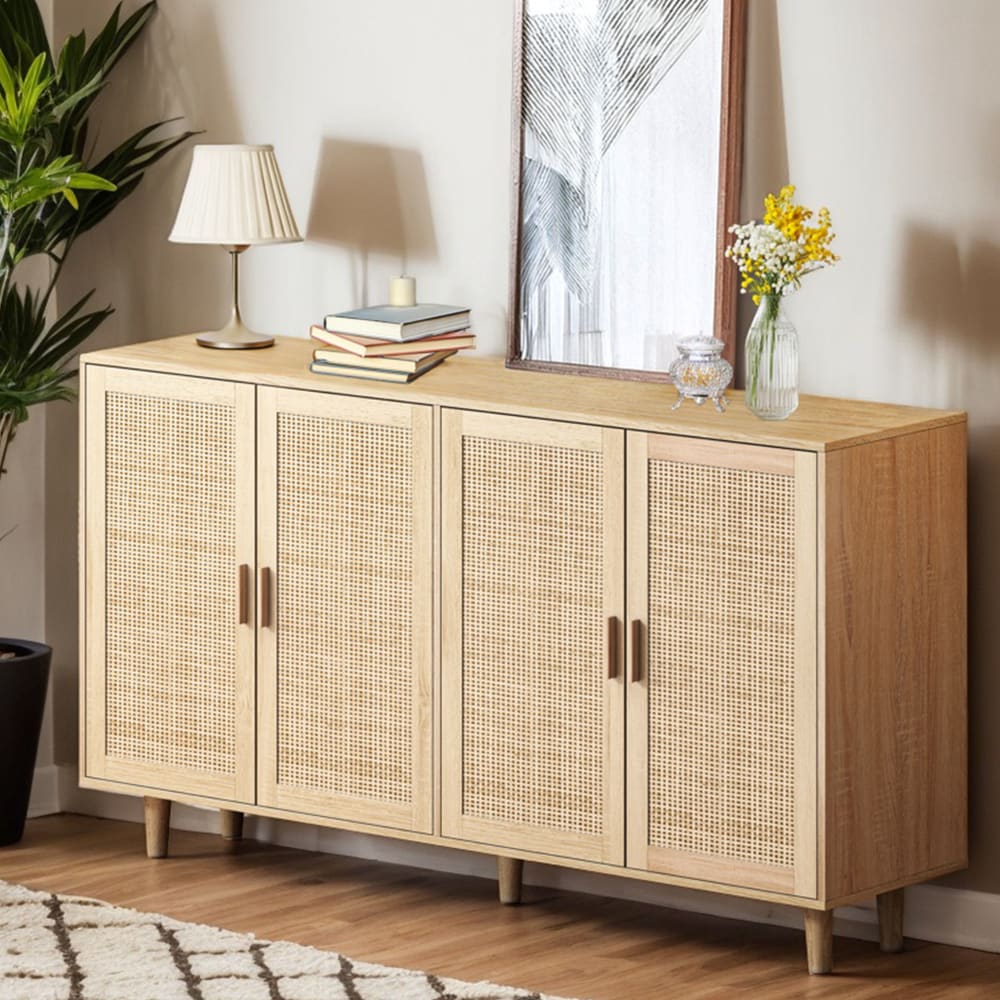 Détail du tressage de rotin du buffet URBAN MEUBLE