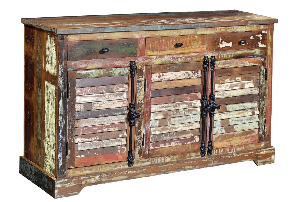 Buffet bahut ROSALIA en bois recyclé multicolore 150 cm