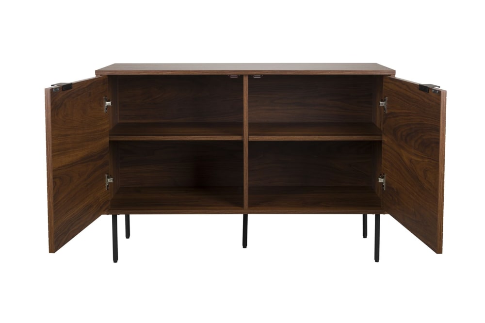 Buffet STRIPES HIGH portes ouvertes sur ses quatre niches