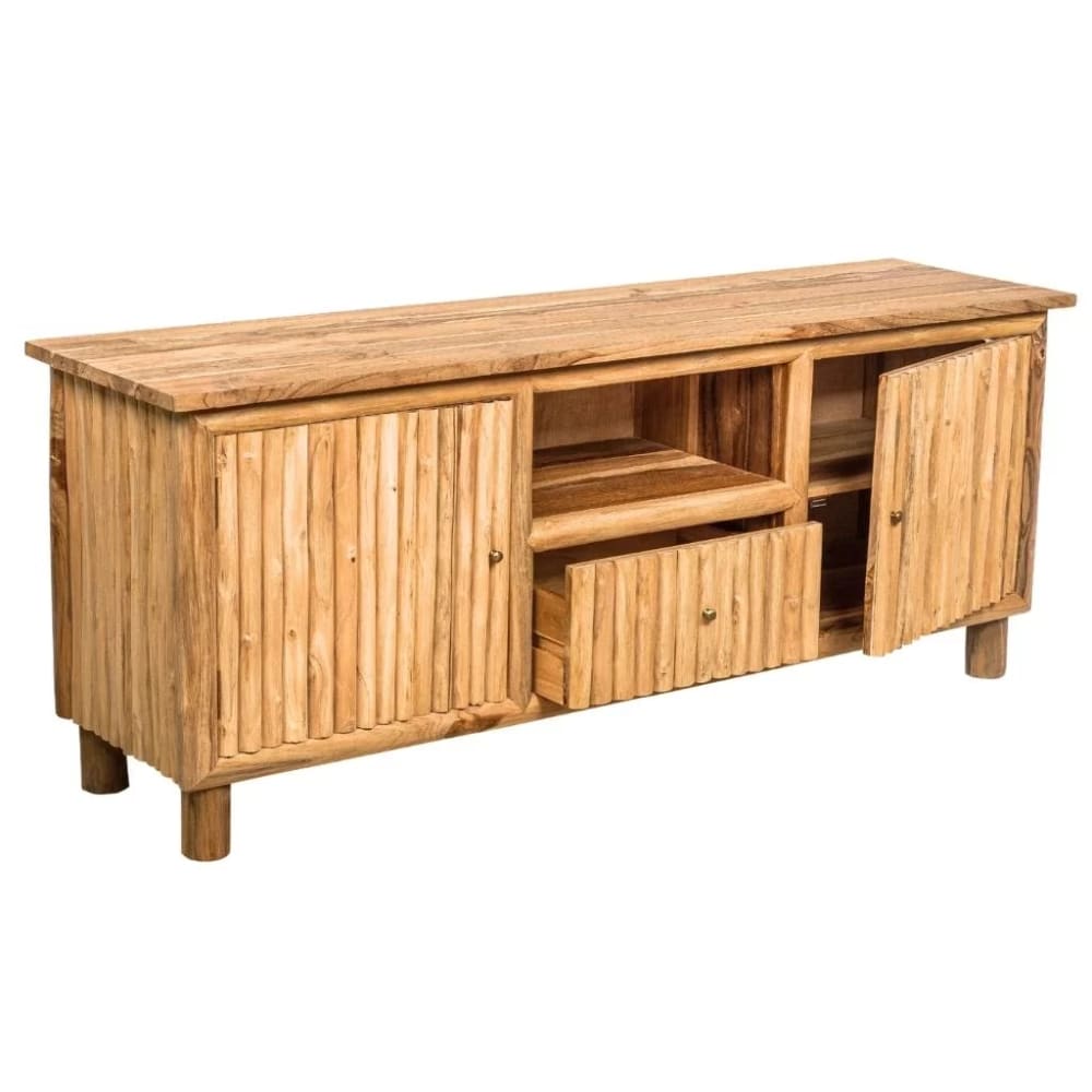 Buffet PIERROT en branches de teck massif 150 cm avec 2 portes et 1 tiroir