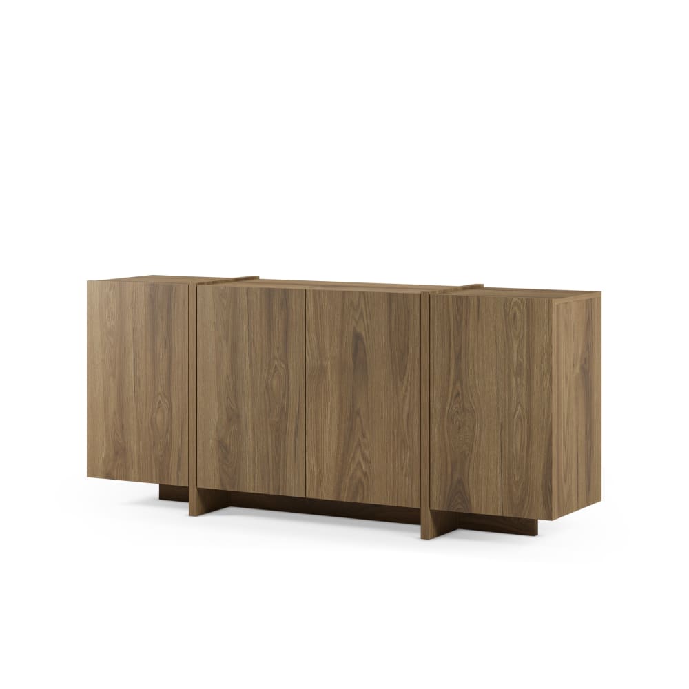 Grand buffet THAT'S CASA en bois massif finition chêne 180 cm à 4 portes