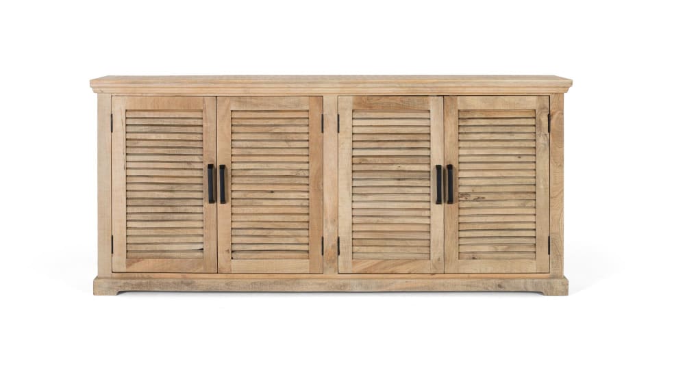 Grand buffet enfilade VENECIA en manguier massif naturel 200 cm à 4 portes