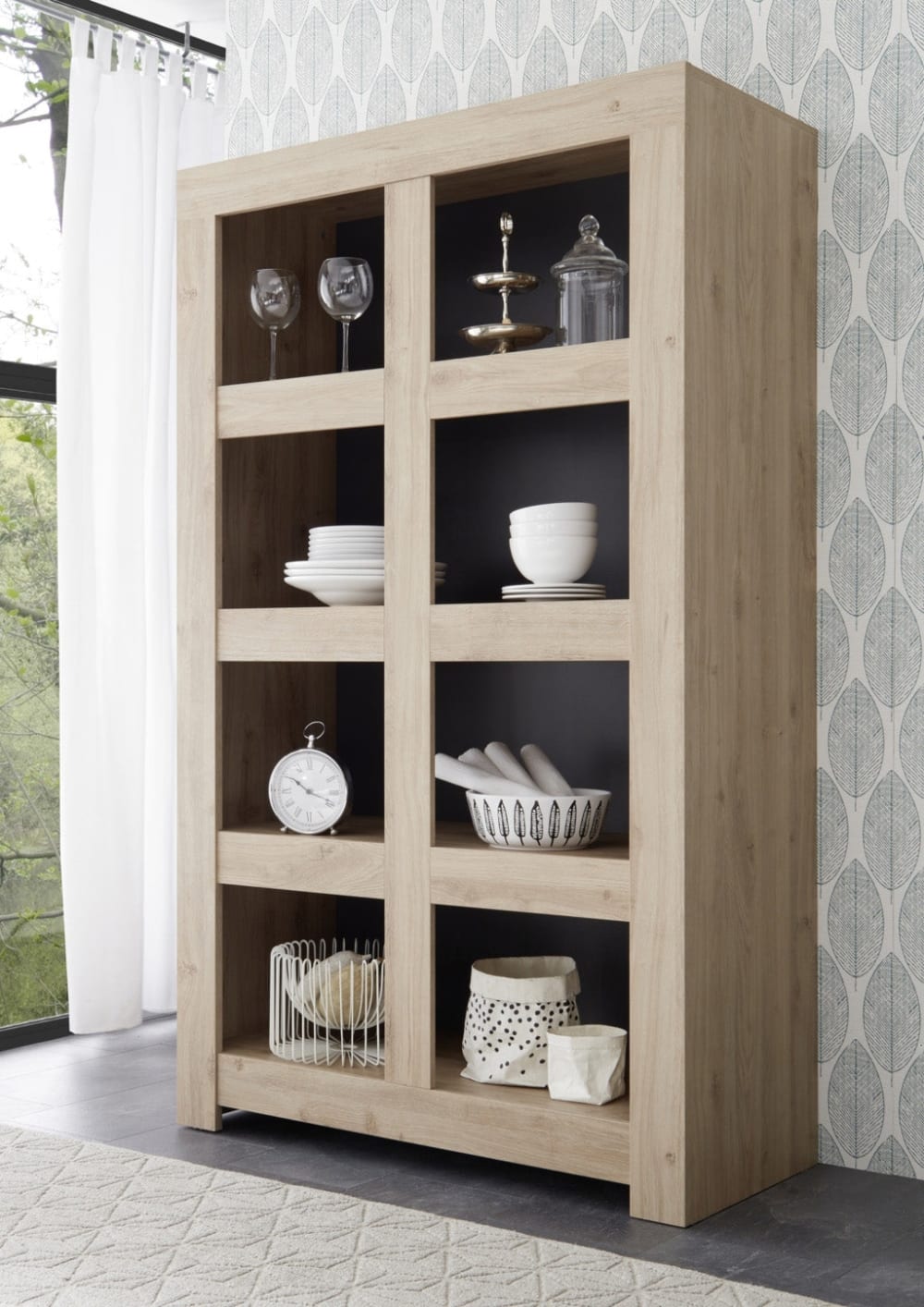 Détail des tablettes du buffet haut CAPRI