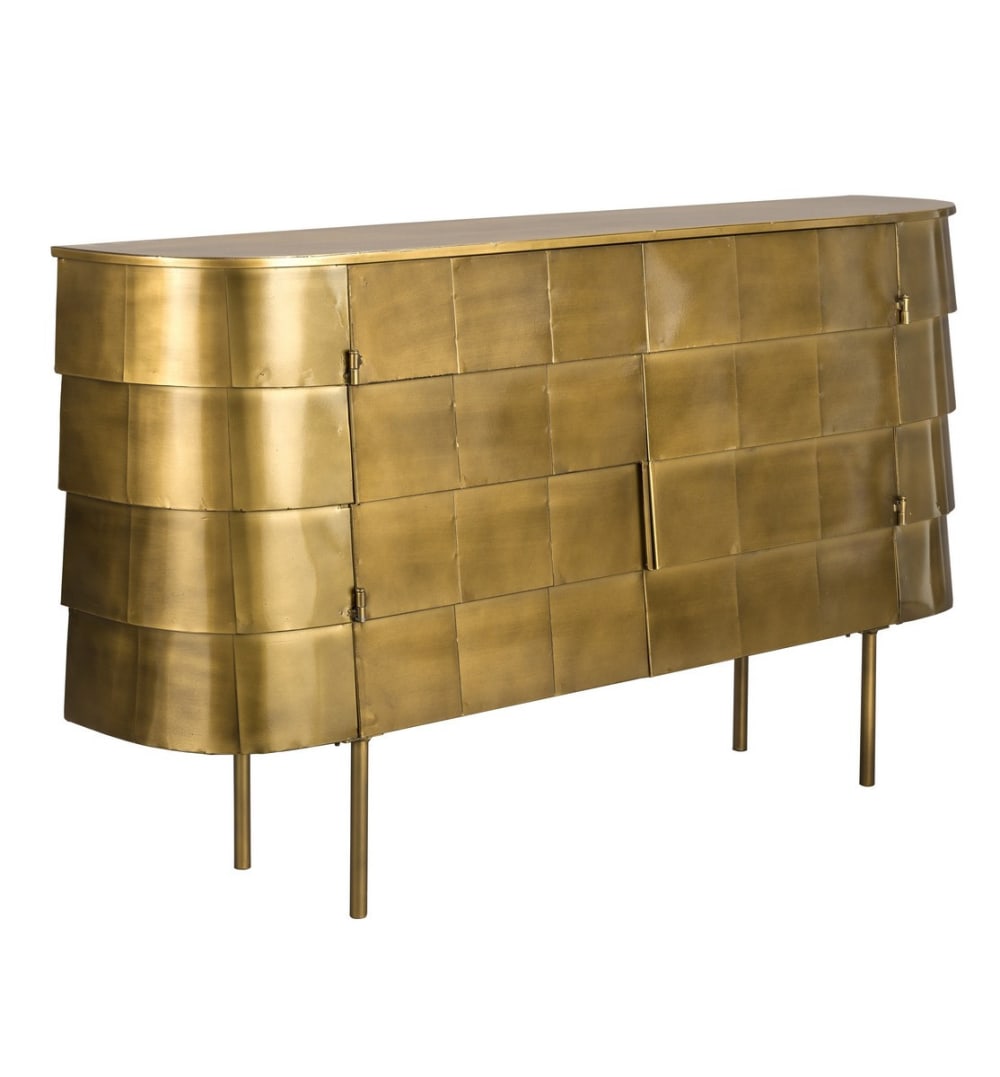 Buffet HANNA en acier doré 117 cm avec 2 portes
