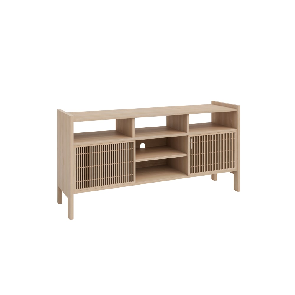 Buffet bas 2 portes coulissantes en pin massif brut 151 cm - BASSA