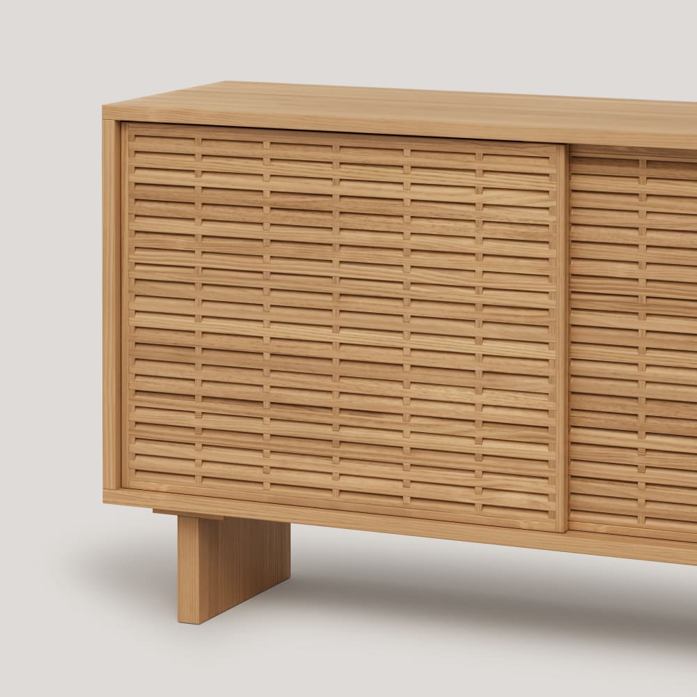 Buffet CALA avec une porte coulissante ouverte