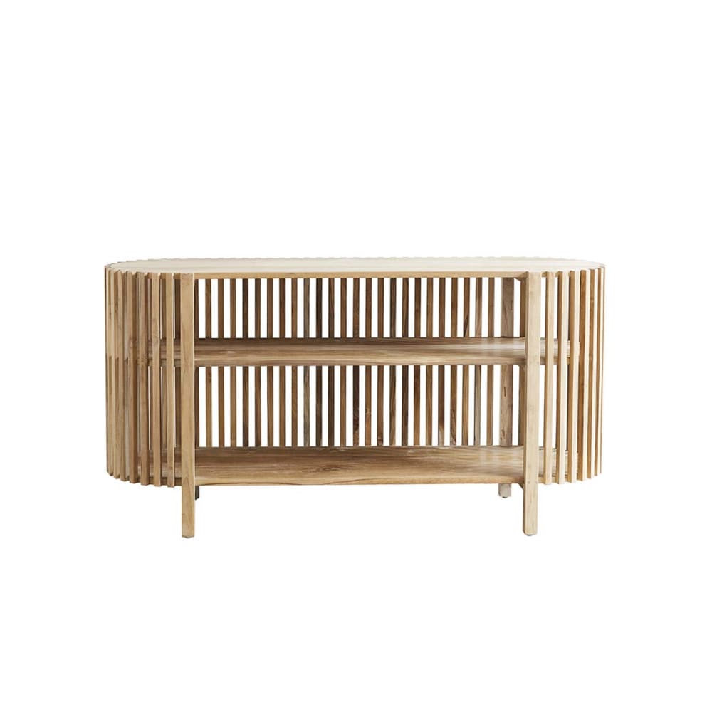 Grand buffet ouvert VICTORIA en teck massif brut 160 cm