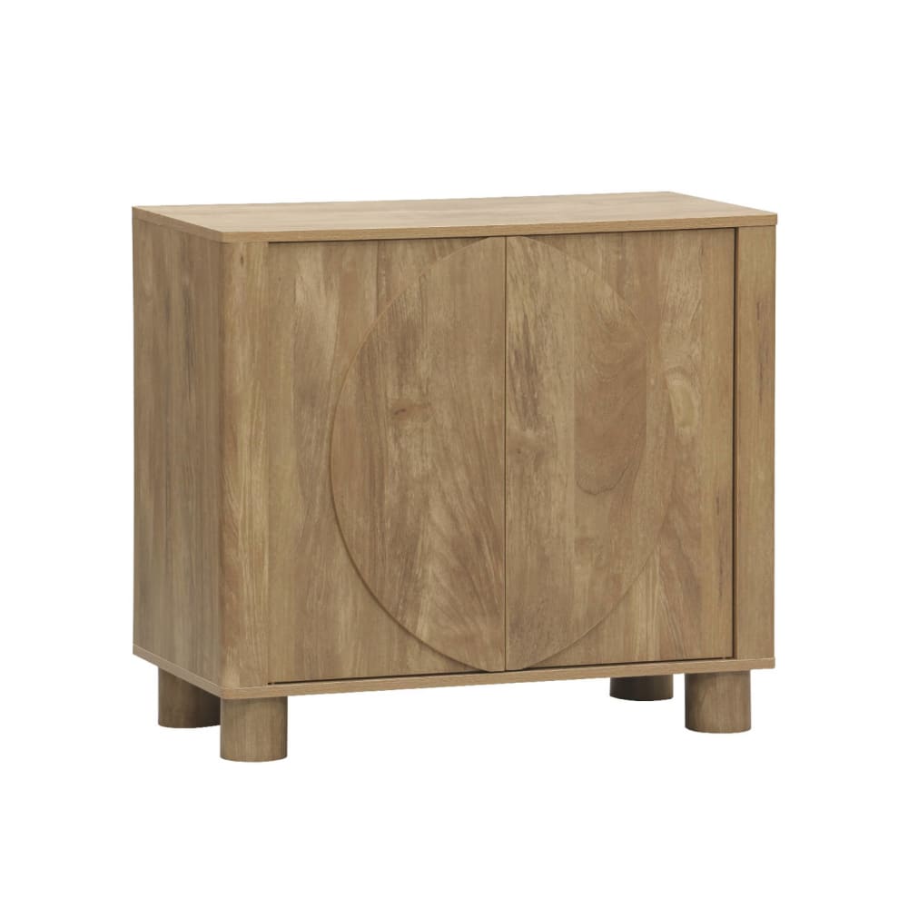 Petit buffet PONDI décor manguier 80 cm à 2 portes réversibles