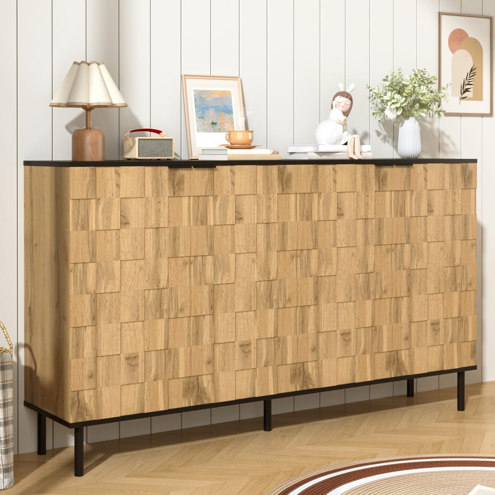 Gros plan sur le damier mosaïque du buffet URBAN MEUBLE