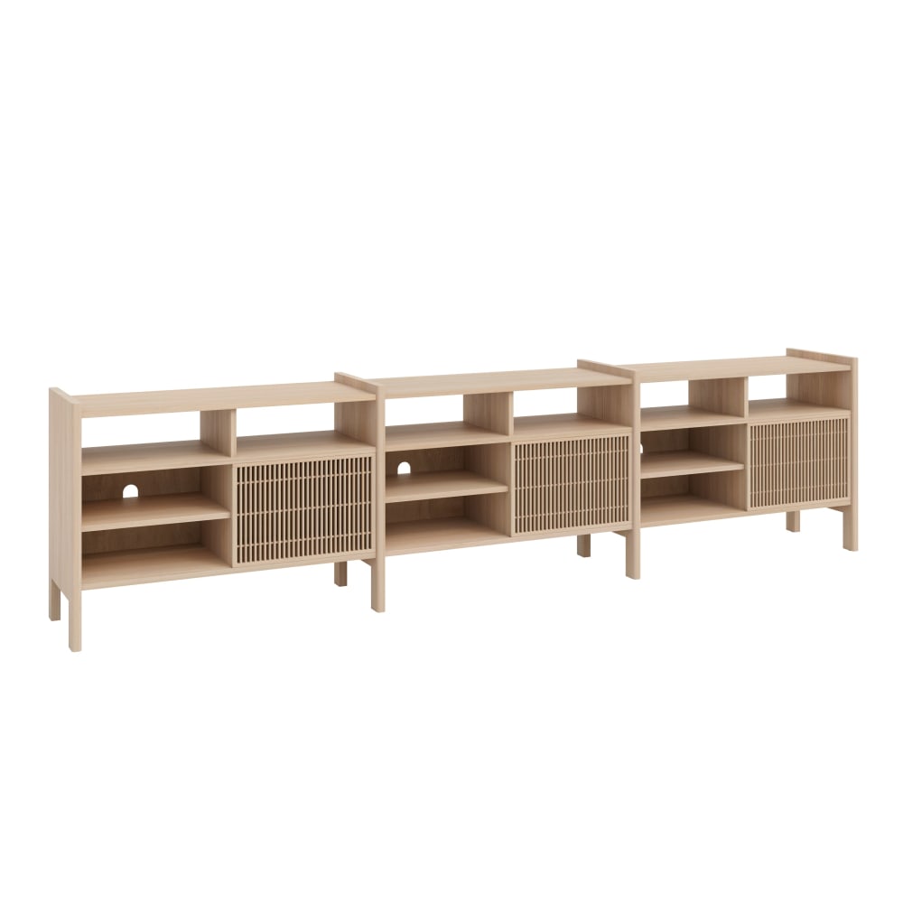 Grand buffet à vinyles MESQUIDA en pin massif verni 301 cm à 3 portes