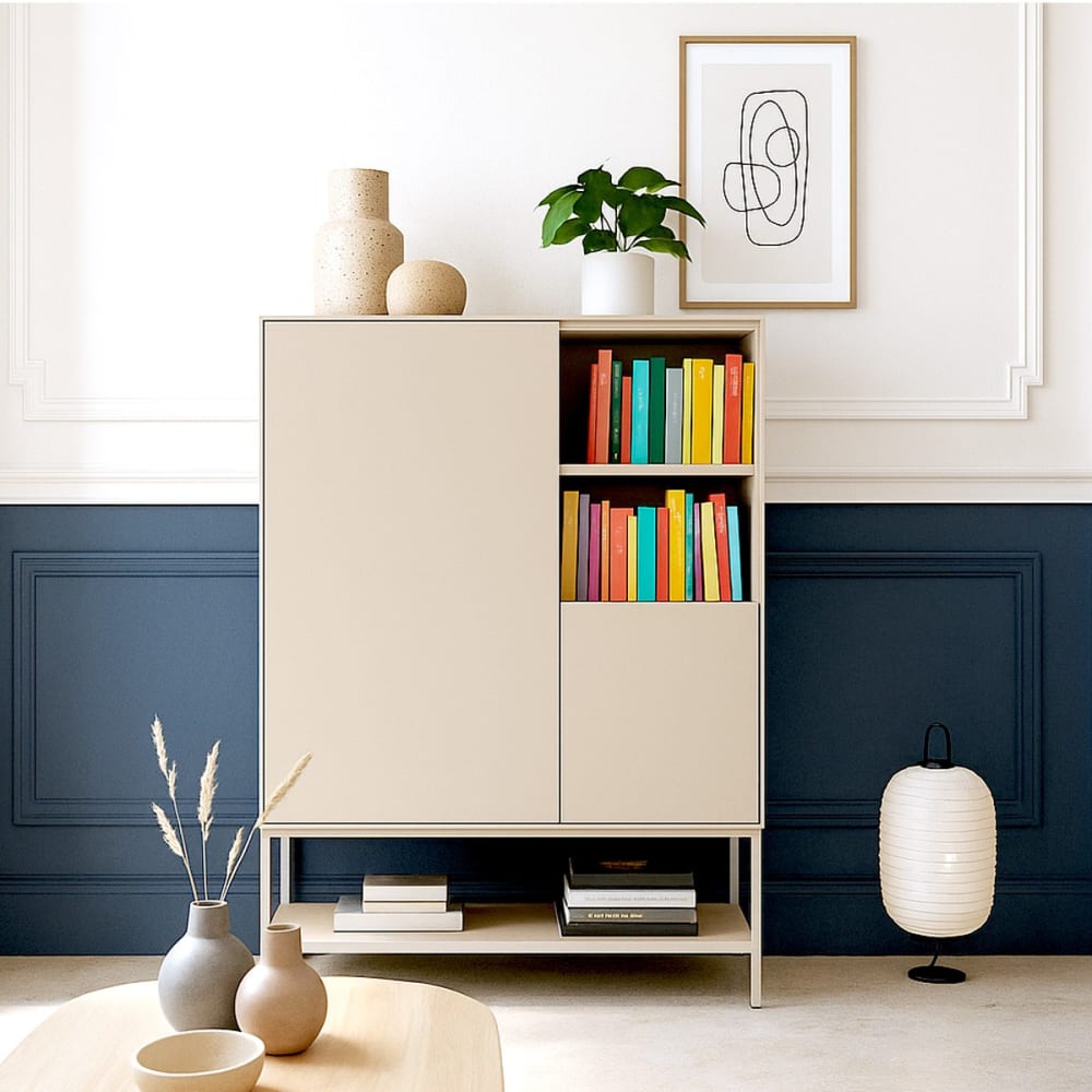 Détail des niches ouvertes du buffet haut ZARA
