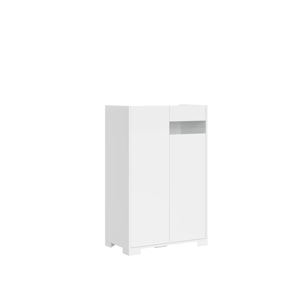 Buffet haut RIFLESSO blanc brillant avec verre fumé 70 x 110 cm