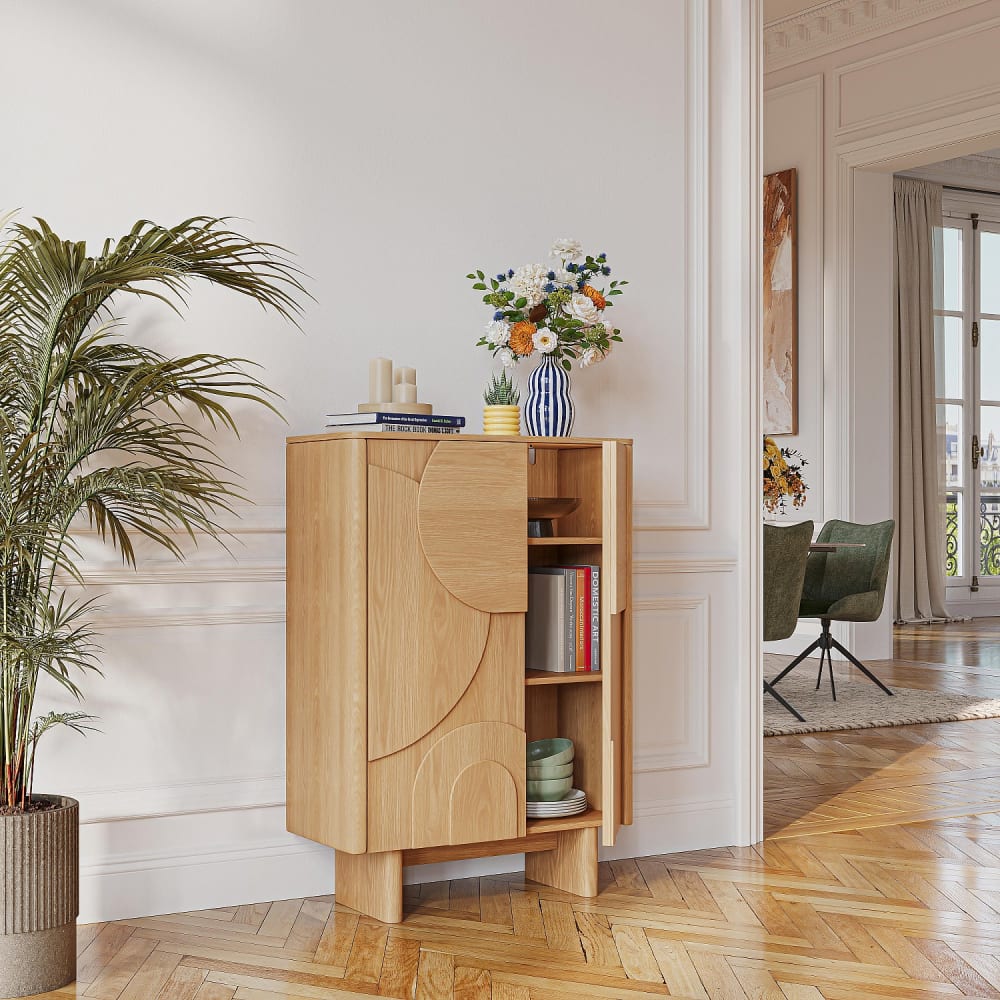 Buffet MILORD portes ouvertes sur ses compartiments