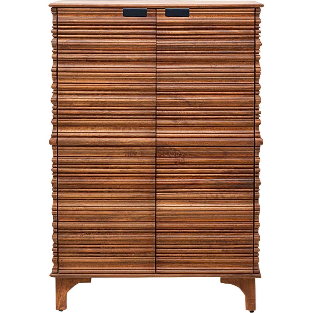Buffet haut SANTOS 2 portes en manguier massif sculpté 90 cm