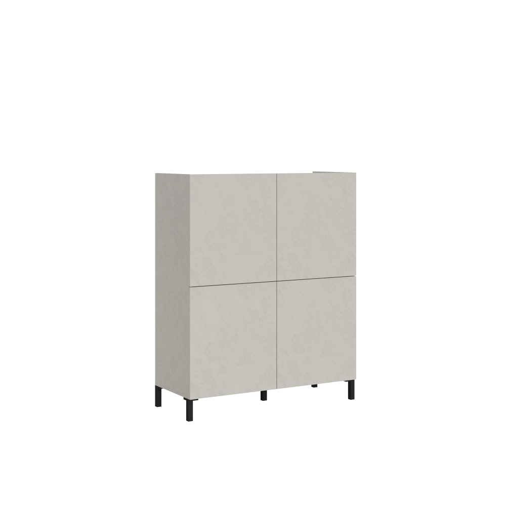 Petit buffet haut SOLARIA effet bois cachemire 90 cm 4 portes