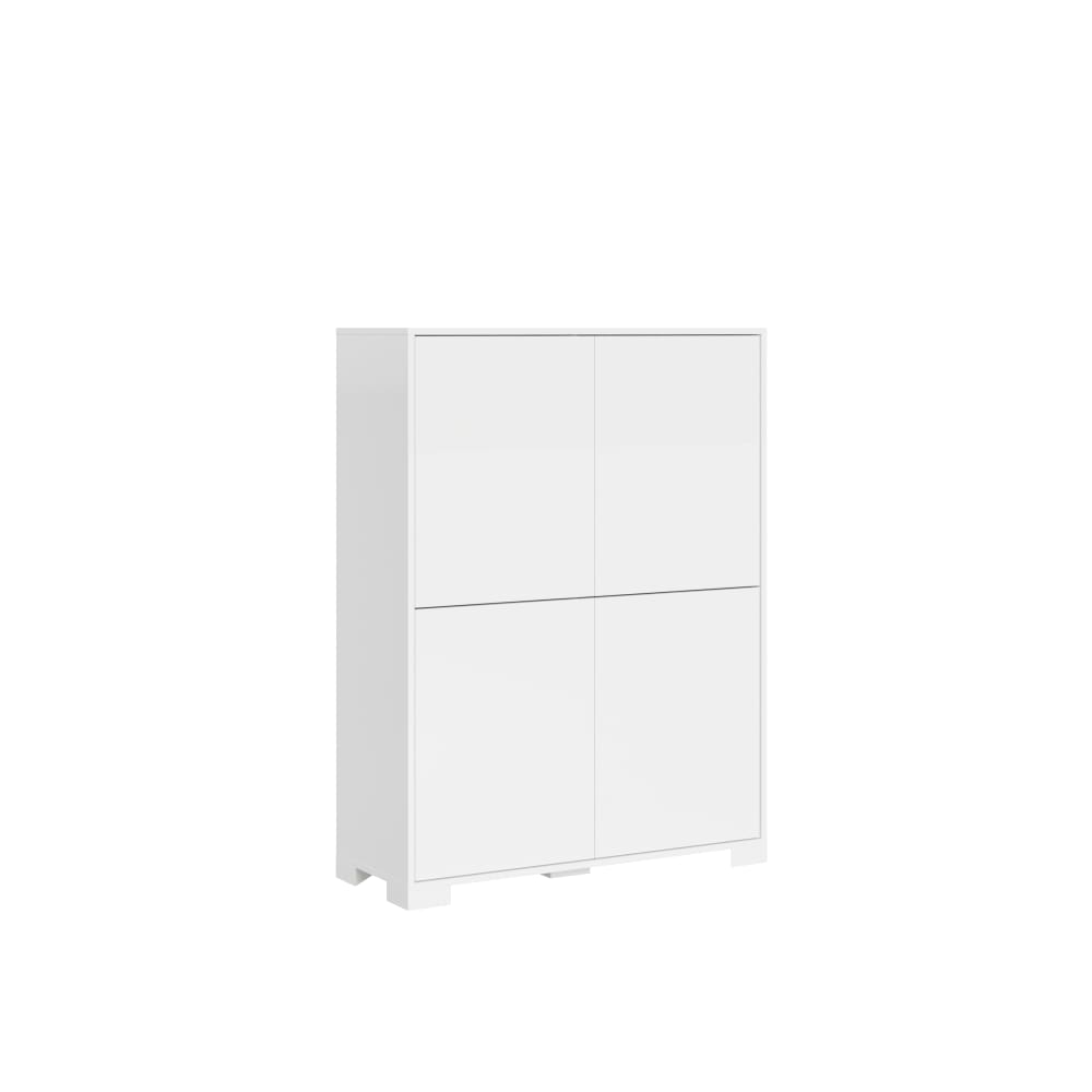 Buffet haut LUMINA blanc brillant 4 portes 90 x 120 cm