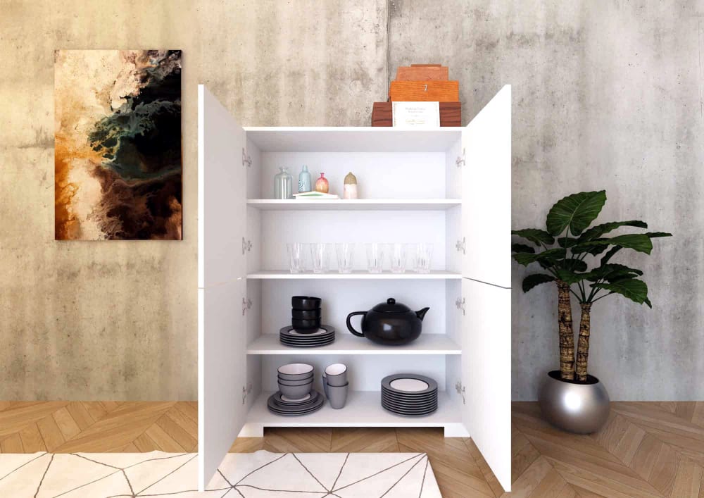Buffet LUMINA ouvert sur ses quatre niveaux