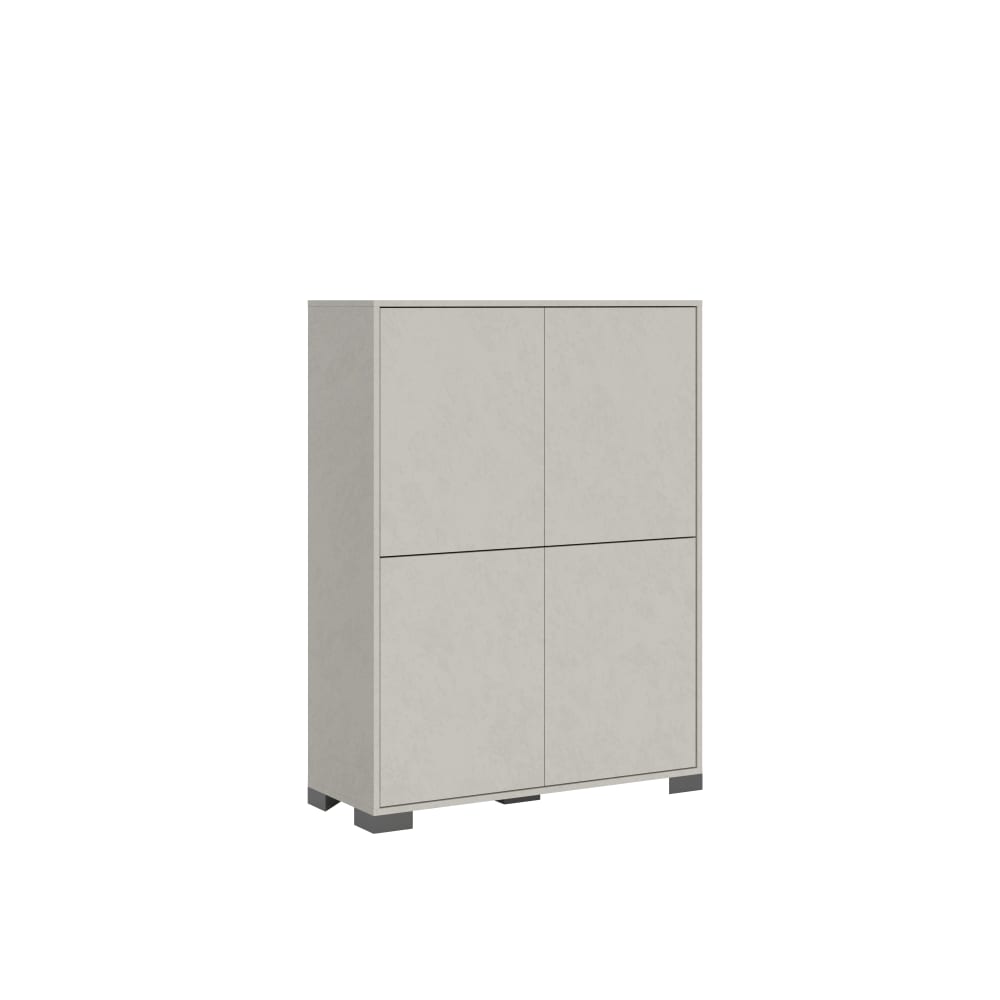 Buffet haut LUMINA effet bois cachemire 90 cm avec 4 portes