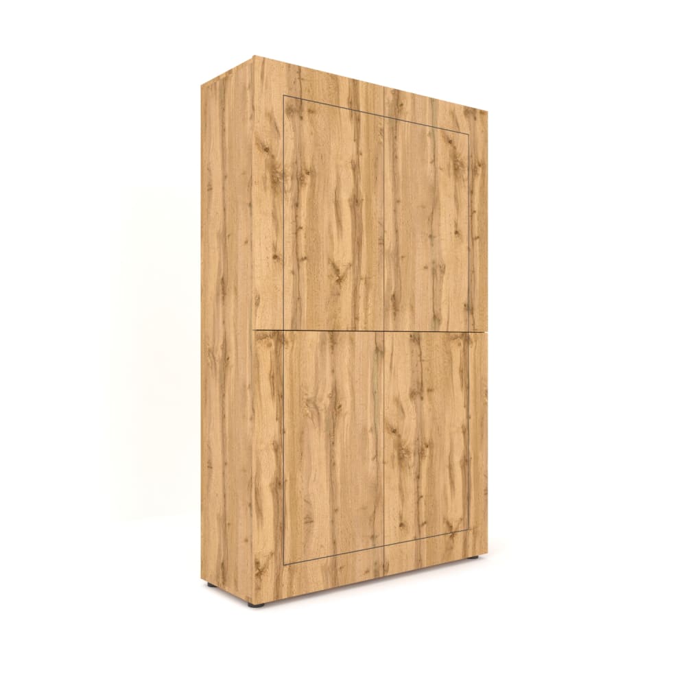 Buffet haut ELIOS effet chêne naturel 165 cm à 4 portes