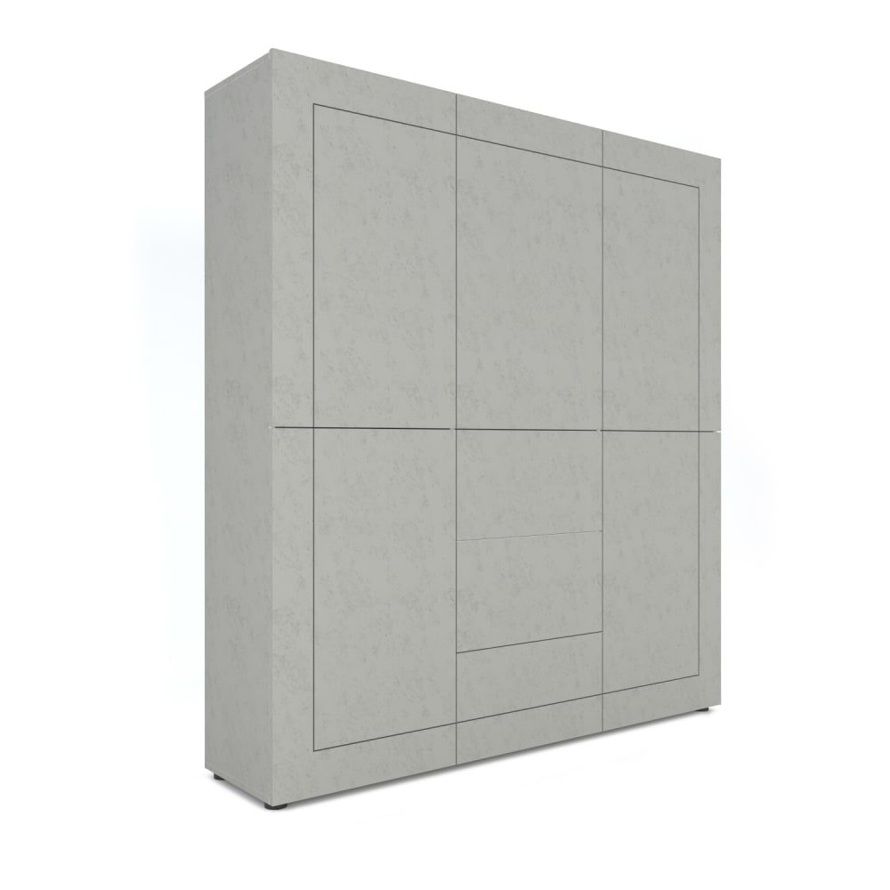 Buffet haut ELIOS gris cachemire 165 cm avec 5 portes et 3 tiroirs