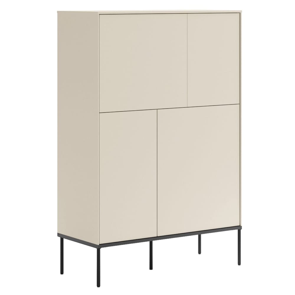 Buffet haut BELLEZO crème champagne 95 cm à 4 portes push-to-open