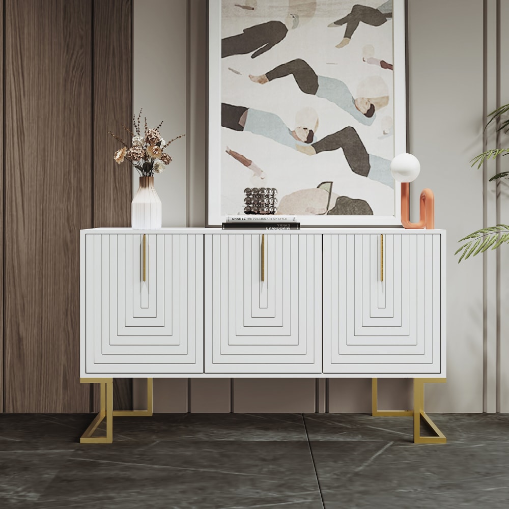 Détail des poignées dorées du buffet URBAN MEUBLE