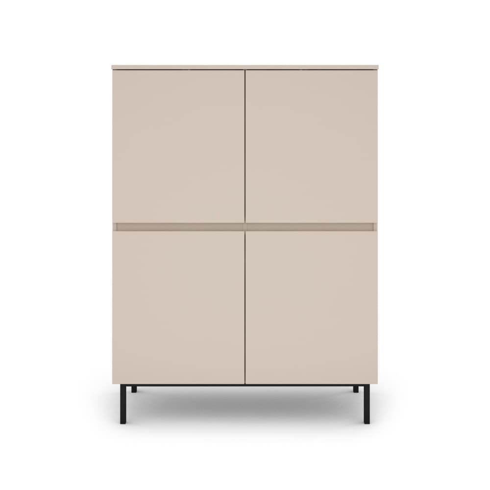 Buffet haut ARNI beige cachemire 4 portes 100 cm