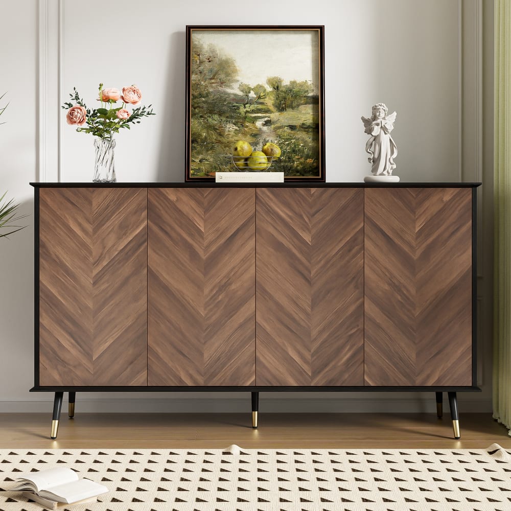Buffet URBAN MEUBLE portes ouvertes sur les étagères