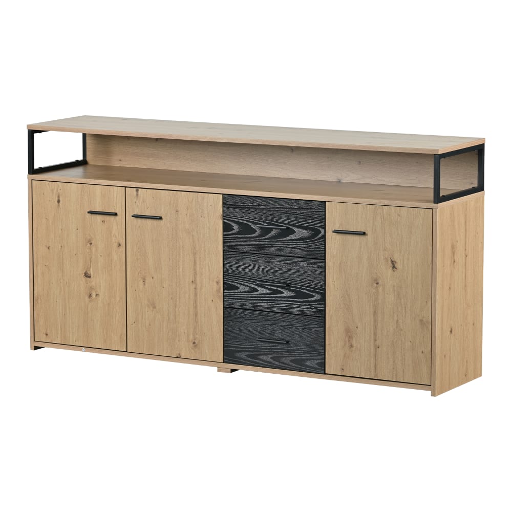 Buffet industriel URBAN MEUBLE effet bois 3 portes et 3 tiroirs 150 cm
