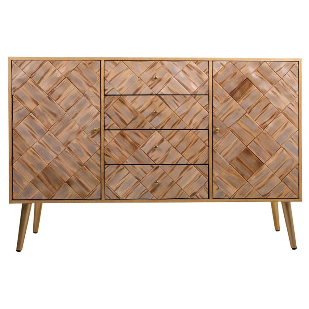 Détail des poignées dorées du buffet WANDERLUST DECO