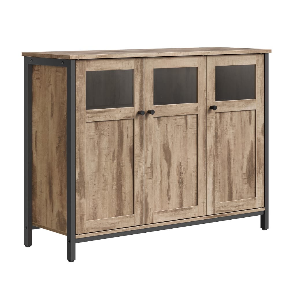 Buffet VASAGLE marron camel et acier noir 100 cm