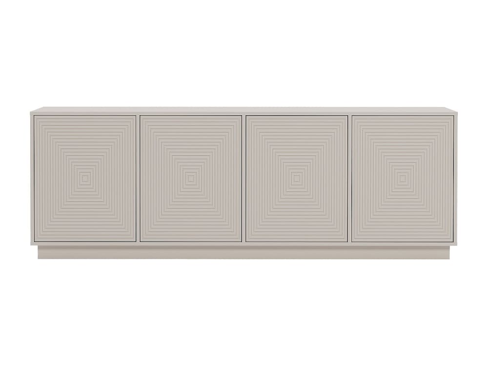 Buffet enfilade MEZULIA beige 200 cm à façade géométrique