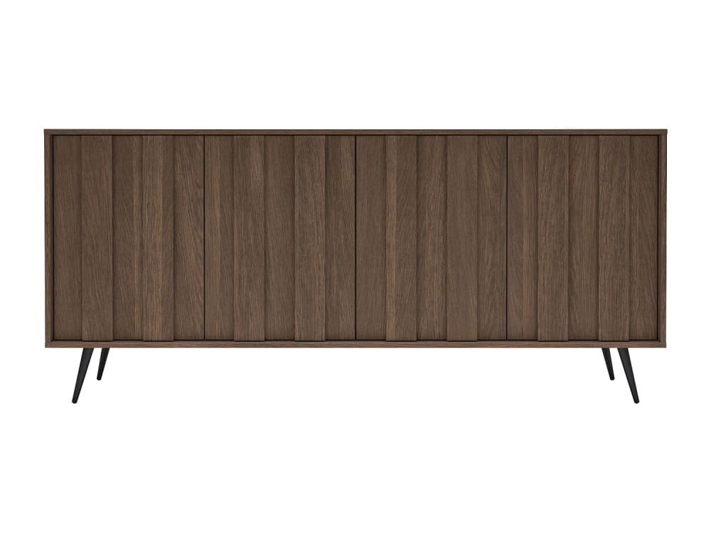 Grand buffet KALSIYA 183 cm effet bois foncé à LED intégrées